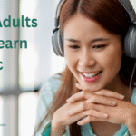Adult learning Arabic with flashcards and notes, focusing on spoken dialect and vocabulary practice at home.